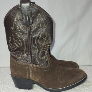 Masterson Boot Co. Boy's Leather And Suede Brown Boots Size‎ 1